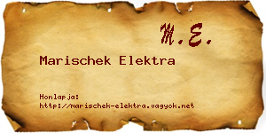 Marischek Elektra névjegykártya